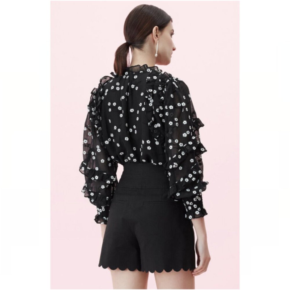 Rebecca Taylor Alessandra Embroidered Ruffle Top - Picture 14 of 14